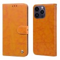 Oil Wax Texture Shockproof Flip Leather Phone Case For iPhone 15 Pro Max(Yellow)