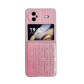 For vivo X Flip Pearlescent Paint Gradient Geometric Leather Phone Case(Pink)