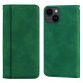 For iPhone 15 Frosted Business Magnetic Horizontal Flip PU Phone Case(Green)