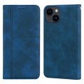 For iPhone 15 Frosted Business Magnetic Horizontal Flip PU Phone Case(Blue)