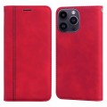 For iPhone 15 Pro Frosted Business Magnetic Horizontal Flip PU Phone Case(Red)