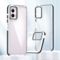For Motorola Moto G Power 2024 Dual-Color Clear Acrylic Hybrid TPU Phone Case(Black)