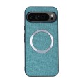 For Google Pixel 9 CD Magnetic Ring Cloth Texture PU Phone Case(Blue)