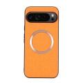 For Google Pixel 9 CD Magnetic Ring Cloth Texture PU Phone Case(Orange)