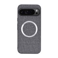 For Google Pixel 9 Pro CD Magnetic Ring Cloth Texture PU Phone Case(Grey)