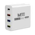 Ma-Ant 60W USB-C/Type-C+3 USB Multi-port Fast Charging Charger, Plug:EU Plug(White)