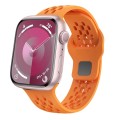 For Apple Watch SE 2023 44mm Oval Holes Fluororubber Watch Band(Orange)