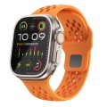 For Apple Watch Ultra 2 49mm Oval Holes Fluororubber Watch Band(Orange)