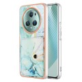 For Honor Magic5 Pro Marble Pattern IMD Card Slot Phone Case(Green)