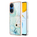 For Honor X7 Marble Pattern IMD Card Slot Phone Case(Green)
