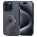For iPhone 15 Pro TGVIS Art Series Folding Holder Phone Case(Black)
