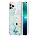 For iPhone 13 Pro Marble Pattern IMD Card Slot Phone Case(Green)