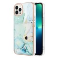 For iPhone 14 Pro Marble Pattern IMD Card Slot Phone Case(Green)