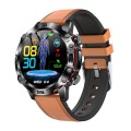 ET482 1.43 inch AMOLED Screen Sports Smart Watch Support Bluethooth Call /  ECG Function(Brown Leath