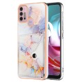 For Motorola Moto G30 / G20 / G10 / G10 Power Marble Pattern IMD Card Slot Phone Case(Galaxy Marble