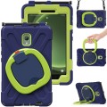 For Samsung Galaxy Tab Active5 X300 Silicone Hybrid PC Tablet Case with Holder & Shoulder Strap(Navy