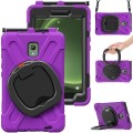 For Samsung Galaxy Tab Active5 X300 Silicone Hybrid PC Tablet Case with Holder & Shoulder Strap(Purp