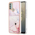 For Nokia C31 Marble Pattern IMD Card Slot Phone Case(Rose Gold)