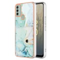 For Nokia C31 Marble Pattern IMD Card Slot Phone Case(Green)