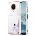 For Nokia G20 / G10 Marble Pattern IMD Card Slot Phone Case(White Purple)