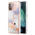 For Nokia G21 / G11 Marble Pattern IMD Card Slot Phone Case(Galaxy Marble White)