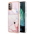 For Nokia G21 / G11 Marble Pattern IMD Card Slot Phone Case(Rose Gold)