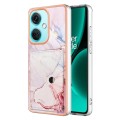 For OnePlus Nord CE 3 Marble Pattern IMD Card Slot Phone Case(Rose Gold)