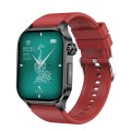 ET580 2.04 inch AMOLED Screen Sports Smart Watch Support Bluethooth Call /  ECG Function(Red Silicon