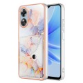 For OPPO A17 Marble Pattern IMD Card Slot Phone Case(Galaxy Marble White)