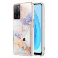 For OPPO A53s 5G / A55 5G / A54 4G / A16 Marble Pattern IMD Card Slot Phone Case(Galaxy Marble White