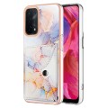 For OPPO A74 5G / A93 5G / A54 5G / A93s 5G Marble Pattern IMD Card Slot Phone Case(Galaxy Marble Wh