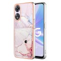 For OPPO A78 / A58 Marble Pattern IMD Card Slot Phone Case(Rose Gold)