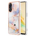 For OPPO Reno8 T 4G Marble Pattern IMD Card Slot Phone Case(Galaxy Marble White)