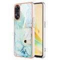 For OPPO Reno8 T 4G Marble Pattern IMD Card Slot Phone Case(Green)