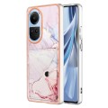 For OPPO Reno10 5G Global Marble Pattern IMD Card Slot Phone Case(Rose Gold)