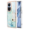 For OPPO Reno10 5G Global Marble Pattern IMD Card Slot Phone Case(Green)