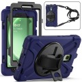 For Samsung Galaxy Tab Active5 X300 Rotary Grip Silicone Hybrid PC Tablet Case with Shoulder Strap(N