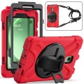 For Samsung Galaxy Tab Active5 X300 Rotary Grip Silicone Hybrid PC Tablet Case with Shoulder Strap(R