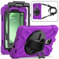 For Samsung Galaxy Tab Active5 X300 Rotary Grip Silicone Hybrid PC Tablet Case with Shoulder Strap(P