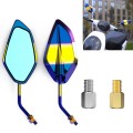 Motorcycle / Electromobile Modified Diamond-shaped Burnt Titanium Plating Rearview Mirror, Style:Gol