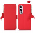 For OnePlus Ace 3V Side-Magnetic TJ Genuine Leather RFID Phone Case(Red)
