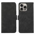 For iPhone 15 Pro Max ABEEL Frosted Magnetic RFID Leather Phone Case(Black)