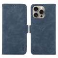 For iPhone 15 Pro Max ABEEL Frosted Magnetic RFID Leather Phone Case(Blue)
