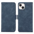For iPhone 15 Plus ABEEL Frosted Magnetic RFID Leather Phone Case(Blue)