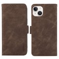 For iPhone 15 Plus ABEEL Frosted Magnetic RFID Leather Phone Case(Brown)