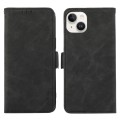 For iPhone 14 ABEEL Frosted Magnetic RFID Leather Phone Case(Black)
