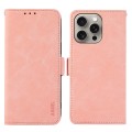 For iPhone 13 Pro Max ABEEL Frosted Magnetic RFID Leather Phone Case(Pink)