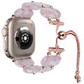 For Apple Watch Ultra 2 49mm Resin Retractable Chain Watch Band(Pink Flower)