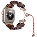 For Apple Watch Ultra 2 49mm Resin Retractable Chain Watch Band(Tortoiseshell)