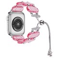 For Apple Watch Series 9 45mm Resin Retractable Chain Watch Band(Pink)